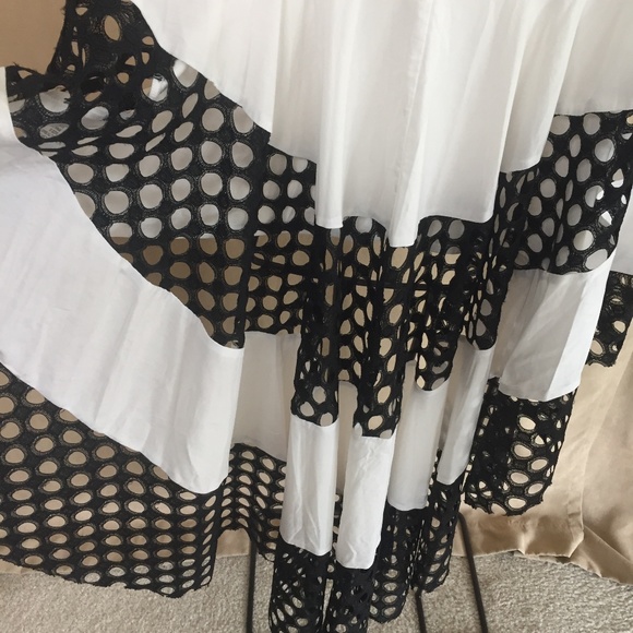 NWT WHY DRESS Hi Lo Top Black/White Size Small - Picture 9 of 15